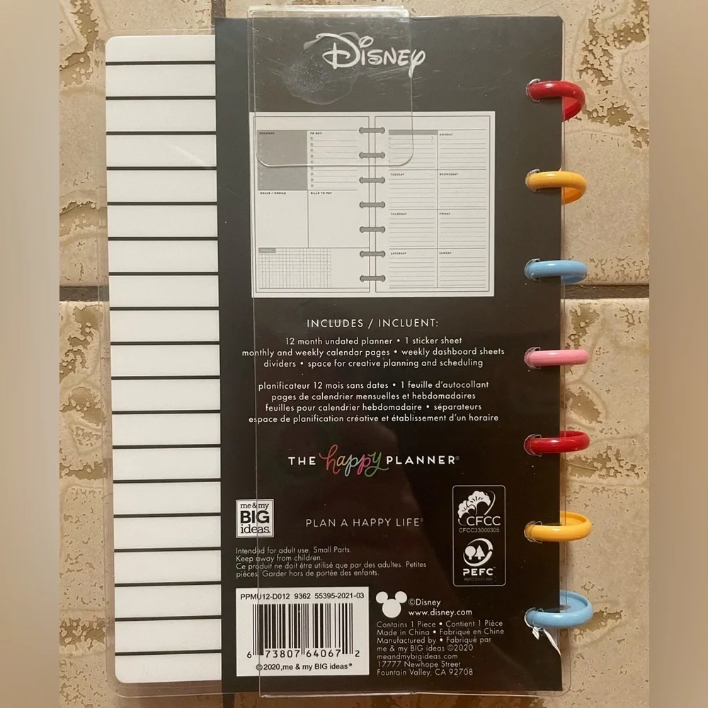 The Happy Planner Mini Disney Edition Dashboard Layout Undated 12 Month NWT - Picture 3 of 7